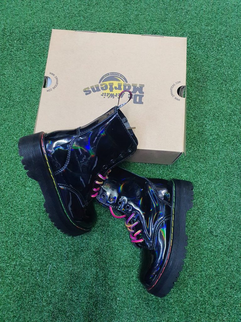 jadon hi rainbow patent platform boots